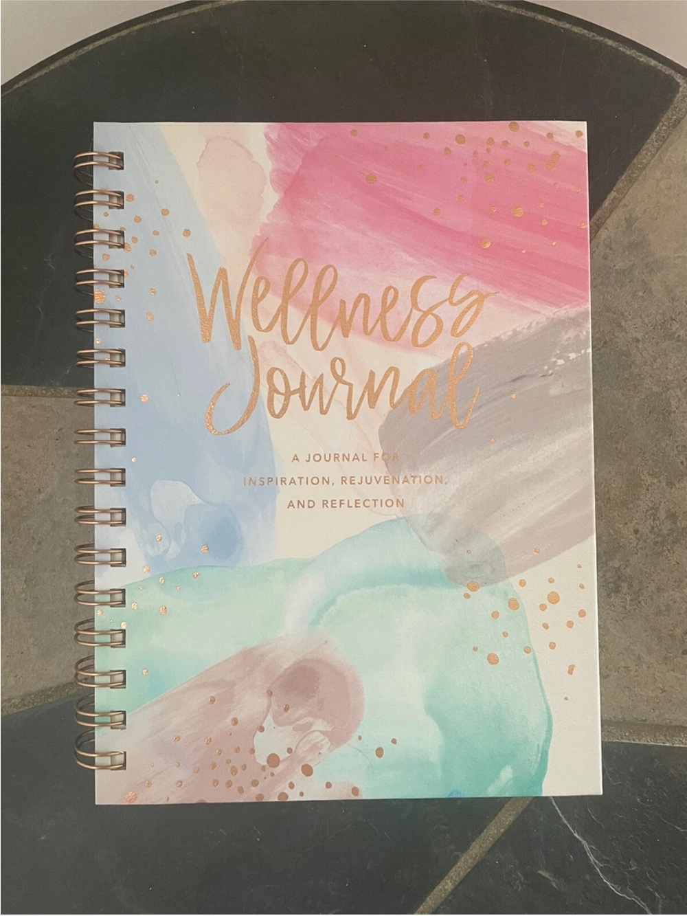 Pastel Multi-Color Wellness Journal with Gold Foil Spiral Binding